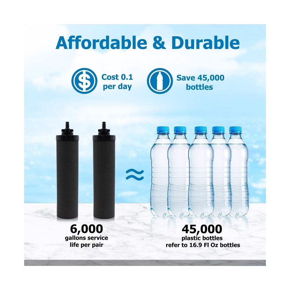 (4) Black Carbon Filter & (4) Fluoride Filters, Combo Pack