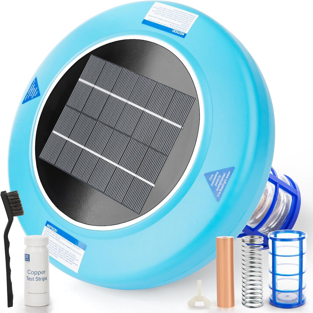 Solar Pool Ionizer – Durable Copper Anode & Oversized Solar Panel for Pools up t