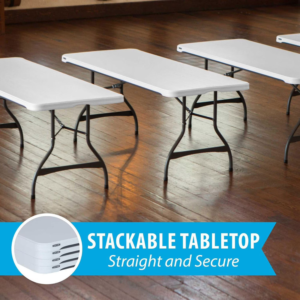 Lifetime 6' Commercial Grade Stacking Folding Table - White Granite