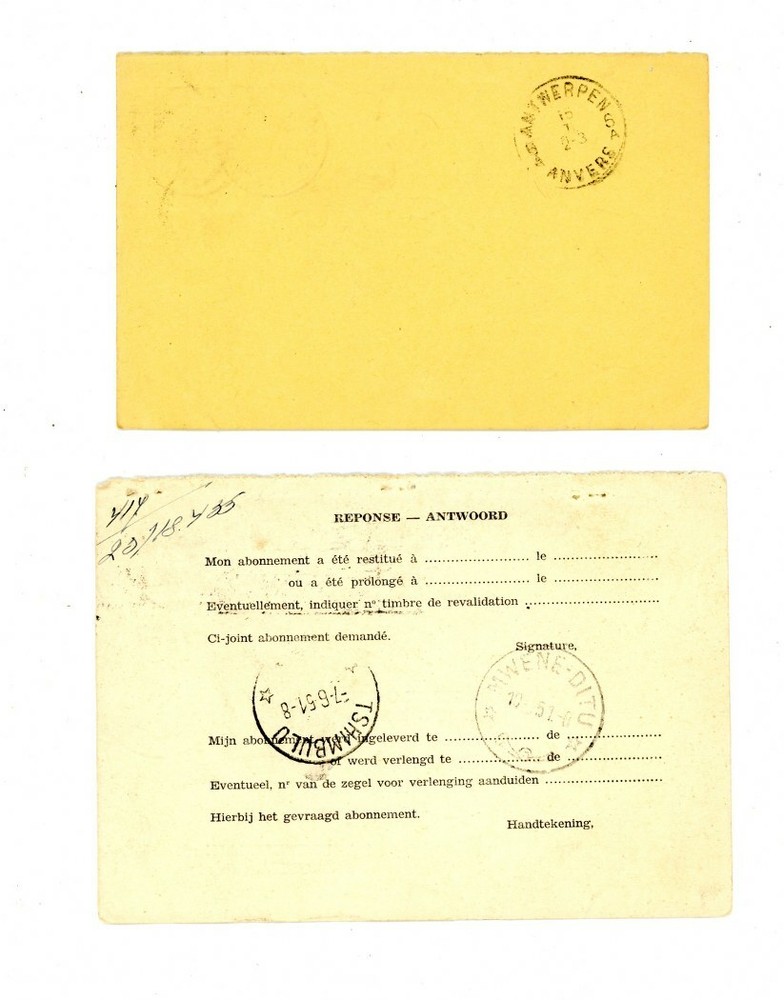Belgium Postal Cards - 1955 - 2 Cards - Nice