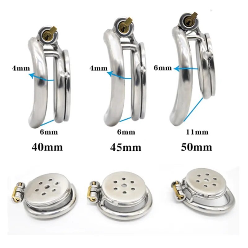 Small Flat Lock Chastity Device with Arc Ring Chastity‬ Cage Preventing Cheating