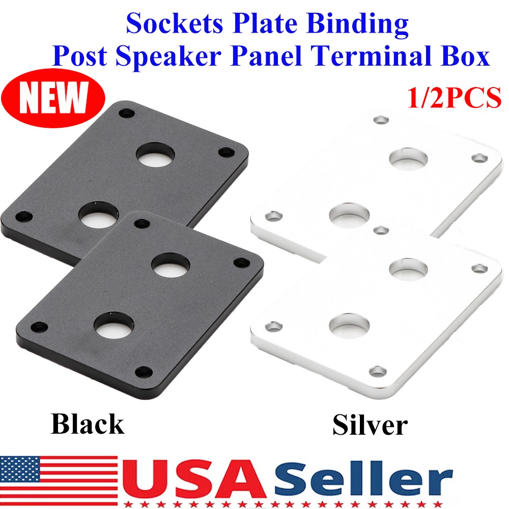 Aluminum Banana Jack Socket Plate Binding Post & Speaker Panel Terminal Box 1/2x