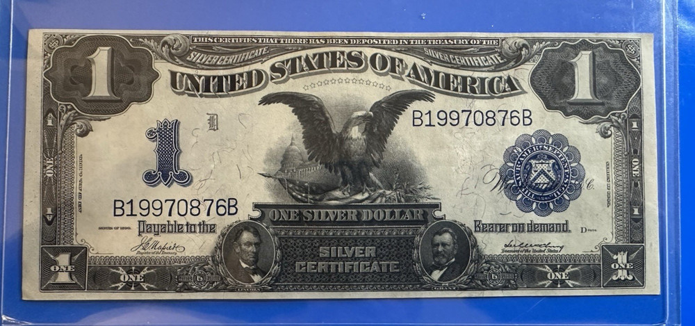 1899 $1 ONE DOLLAR US SILVER CERTIFICATE LARGE NOTE  BLACK EAGLE Uncirculated
