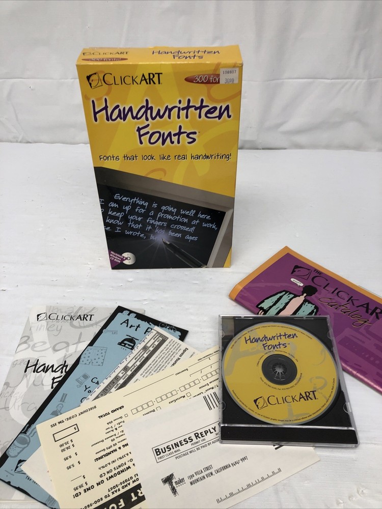 Handwritten Fonts PC CD real handwriting text 300 unique for projects scrapbook