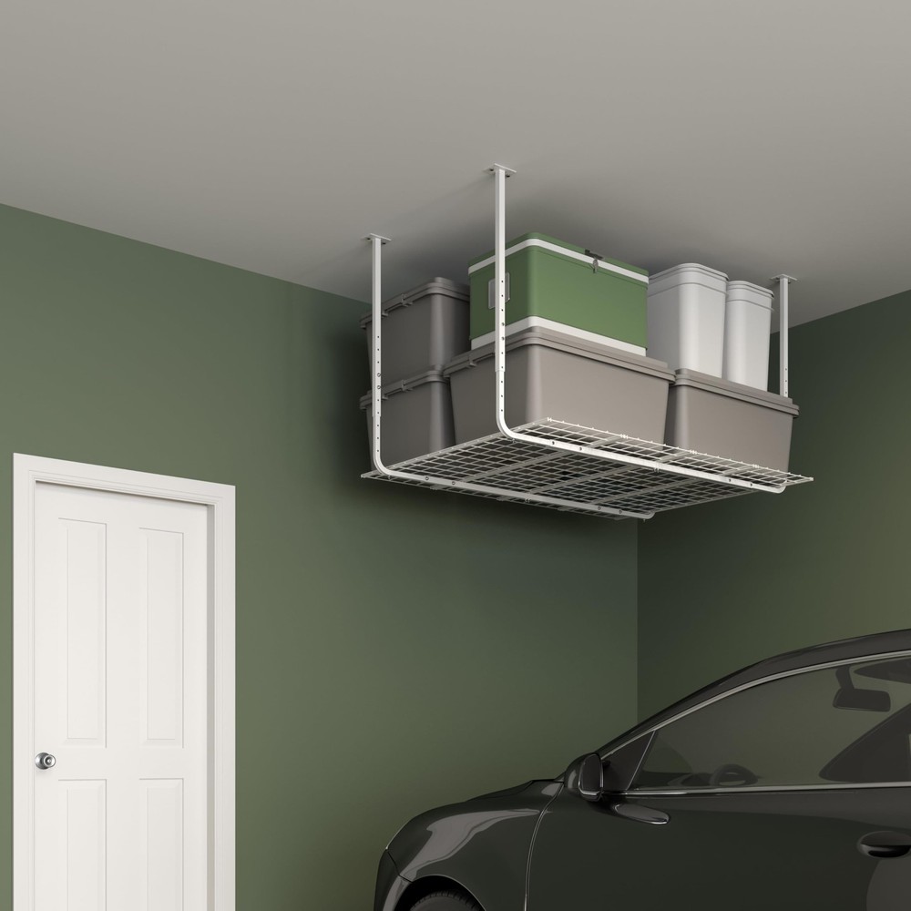 Ceiling Mounted Adjustable Shelf in White