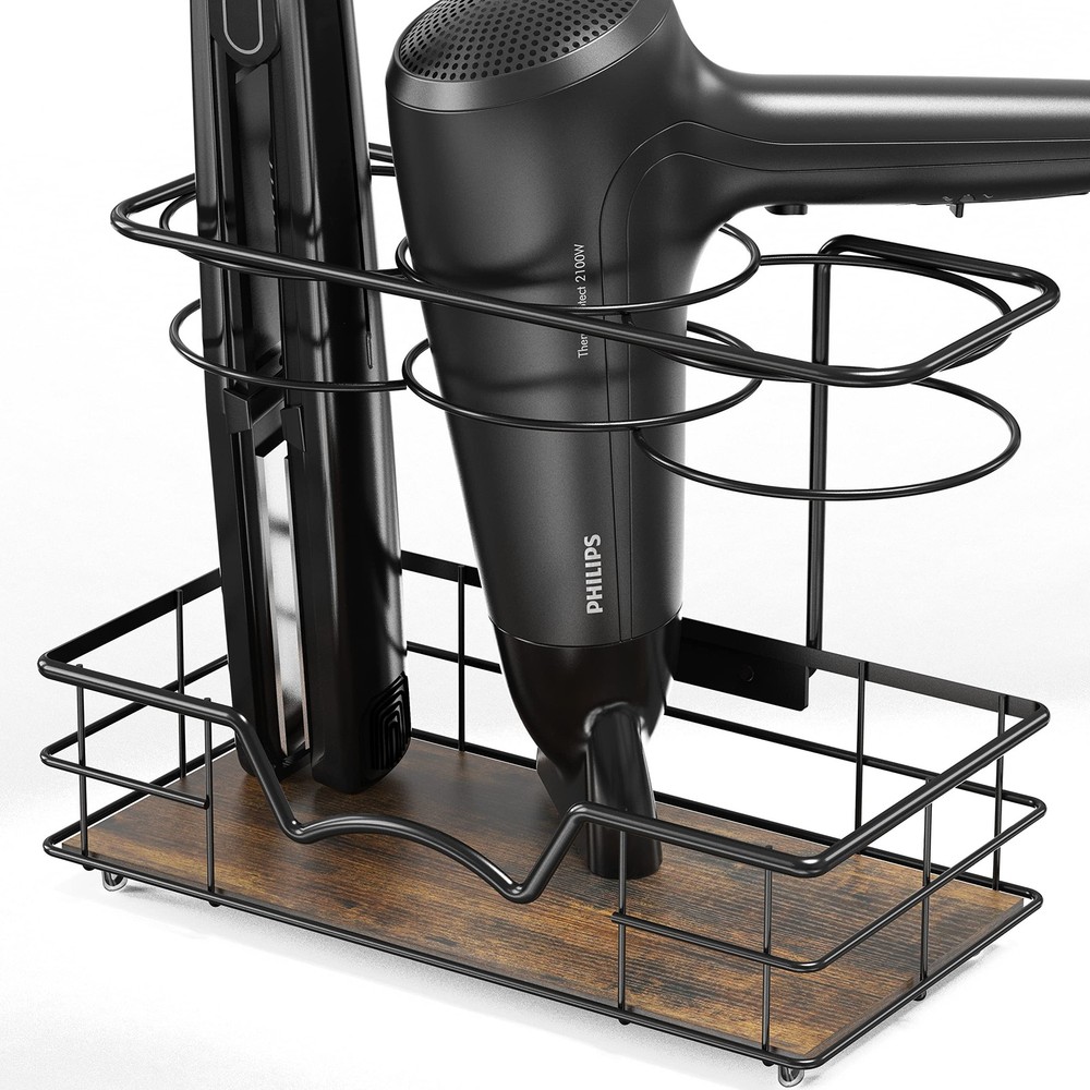 Countertop Hair Tools Organizer, Walnut