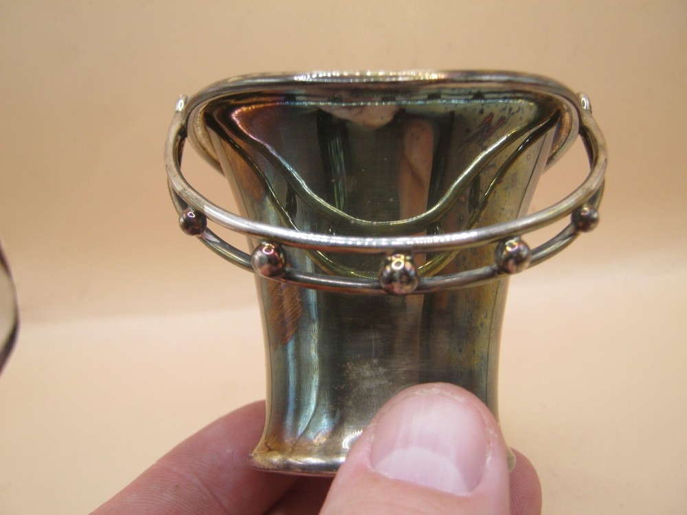 Vintage Denmark Solid Silver Basket Toothpick Holder E Dragsted Marked STERLING
