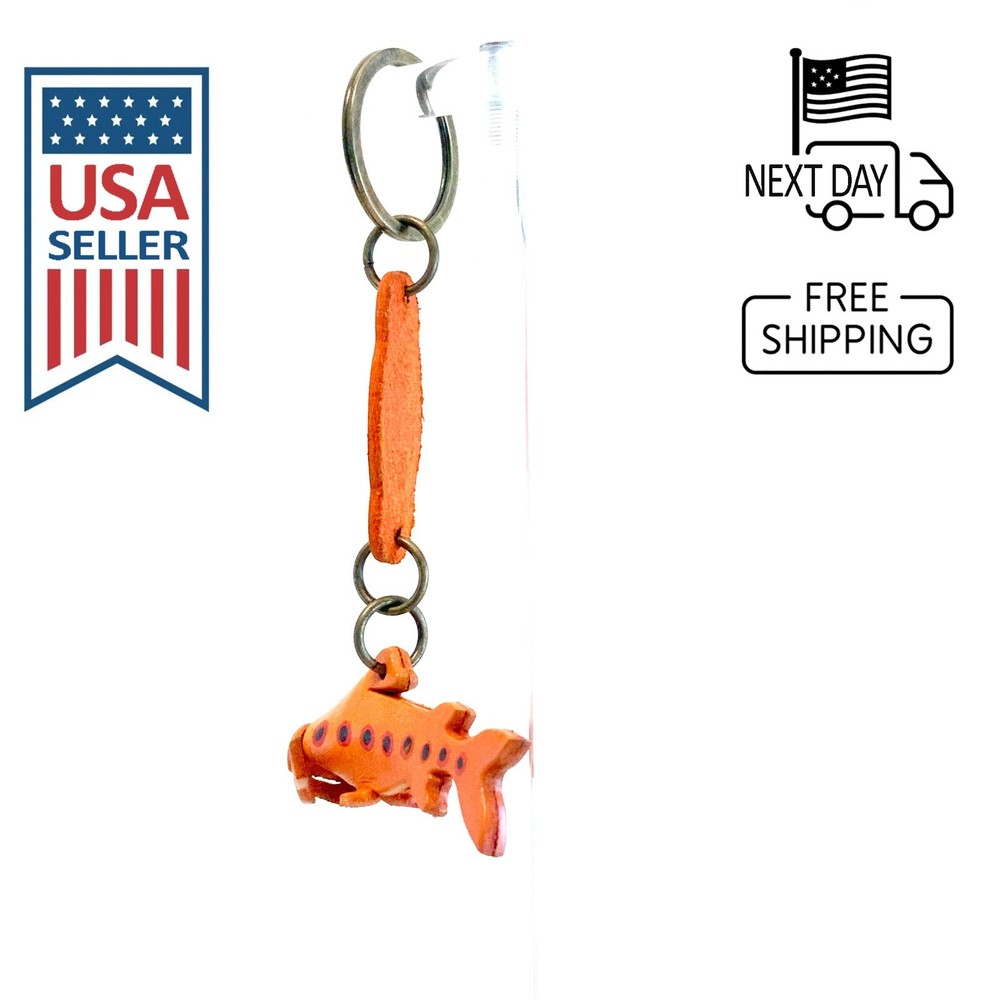 Sea Trout Handmade Leather Keyring