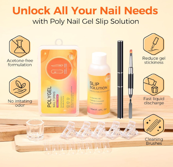 100Pcs Nail Forms Kit, 10 Sizes Reusable Dual Nail Forms for Poly Gel & Builder