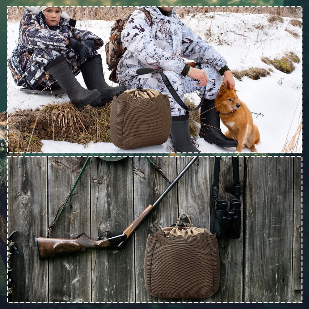 2 Pcs Saddle Hunting Dump Bag Saddle Pouches with Drawstring Closure Mesh Bag...
