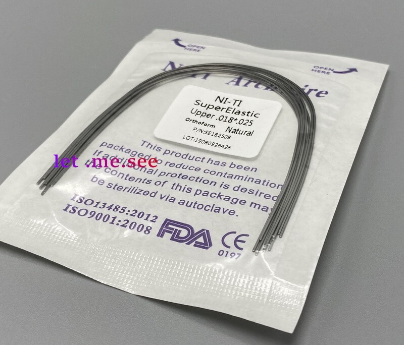 Dental Orthodontic Super elastic Ni-Ti Arch wire Round Rectangular Natural Form