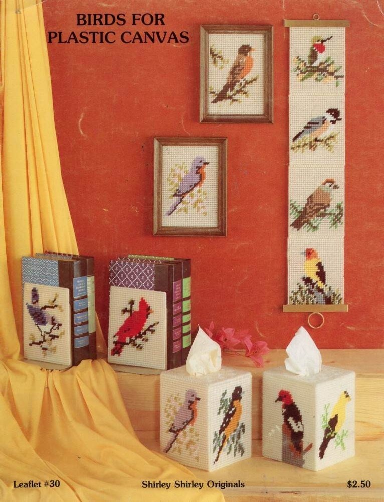 VTG!LOT OF 2 PLASTIC CANVAS PATTERN LEAFLETS