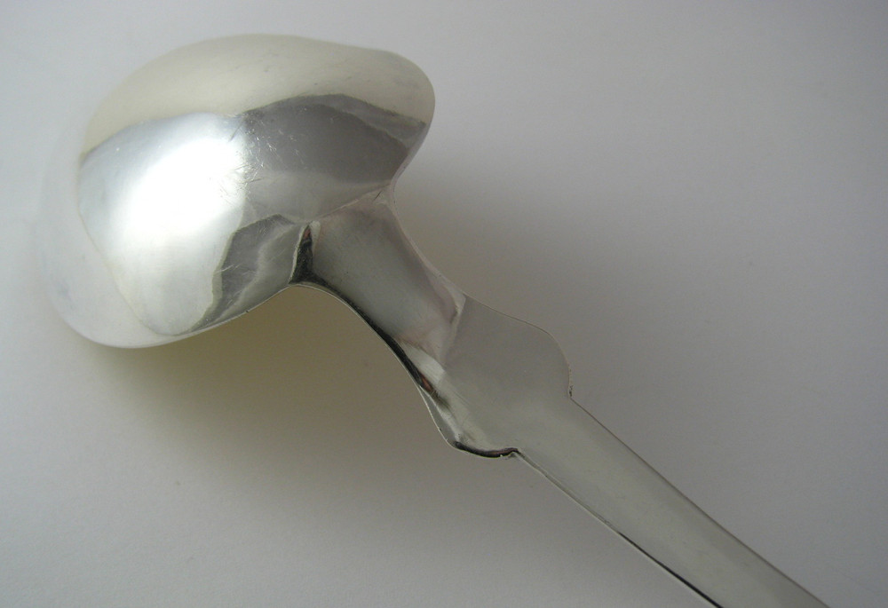 SOLID SILVER SPOON BASTING STUFFING SERVING SPOON by Guttenhöfer Germany ca1900s