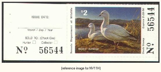 HALFPRICEDUCK Nevada Duck Stamp 1989 $2.00 Hunter w/tab