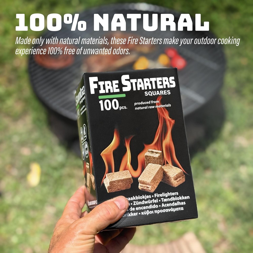 Fire Starter Squares (200 Pack) - Fire Starters for Fireplace, Gril... Fast Ship