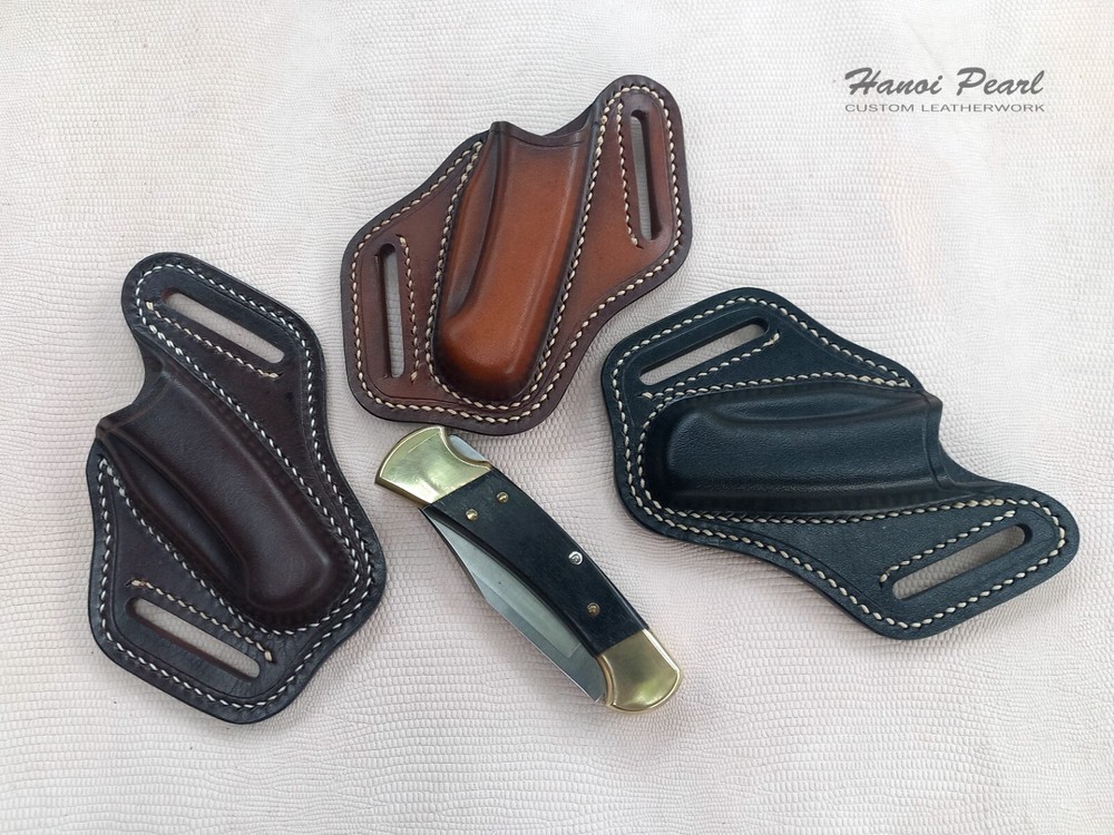 Buck 112 Custom Sheath | Strong-side 45 Degree Canted Leather Sheath