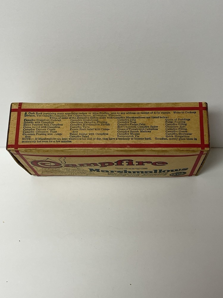 1920s-30s Campfire Marshmallows Cardboard Empty Box Extremely Rare