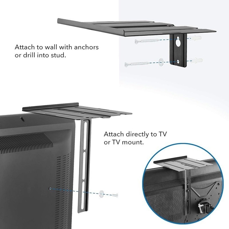 Compact Wall Mount Floating Shelf TV Electronics Gaming Router Storage New