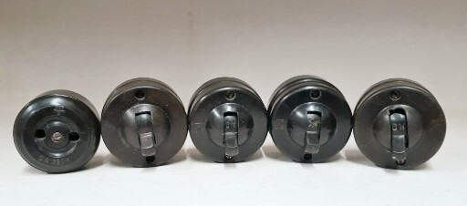 Vintage Old 4 Pcs Electrical Bakelite Switch & 1 Socket made in India.