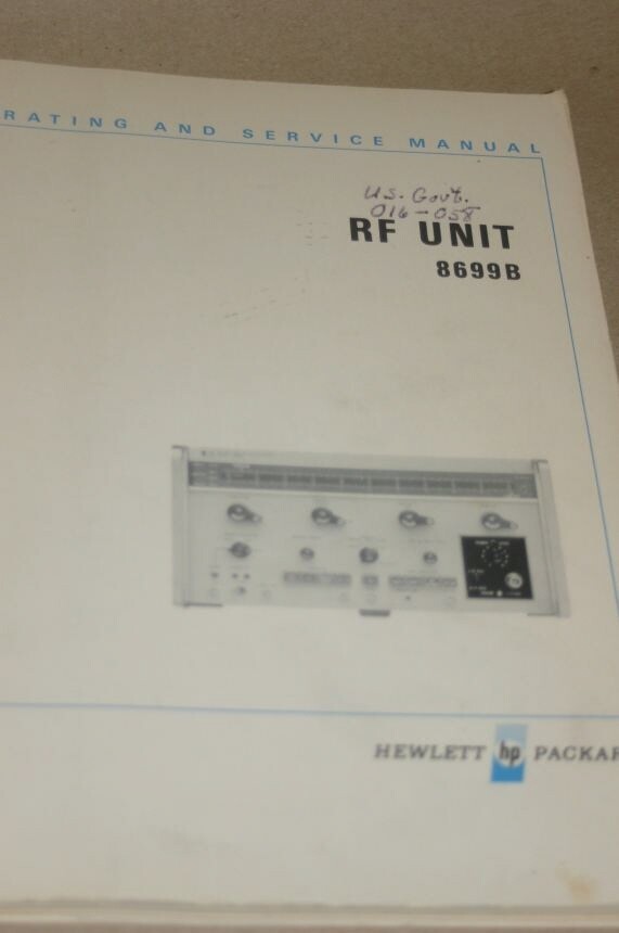HP Hewlett Packard 8699B RF Unit Operating/Service Manual Operator's User's