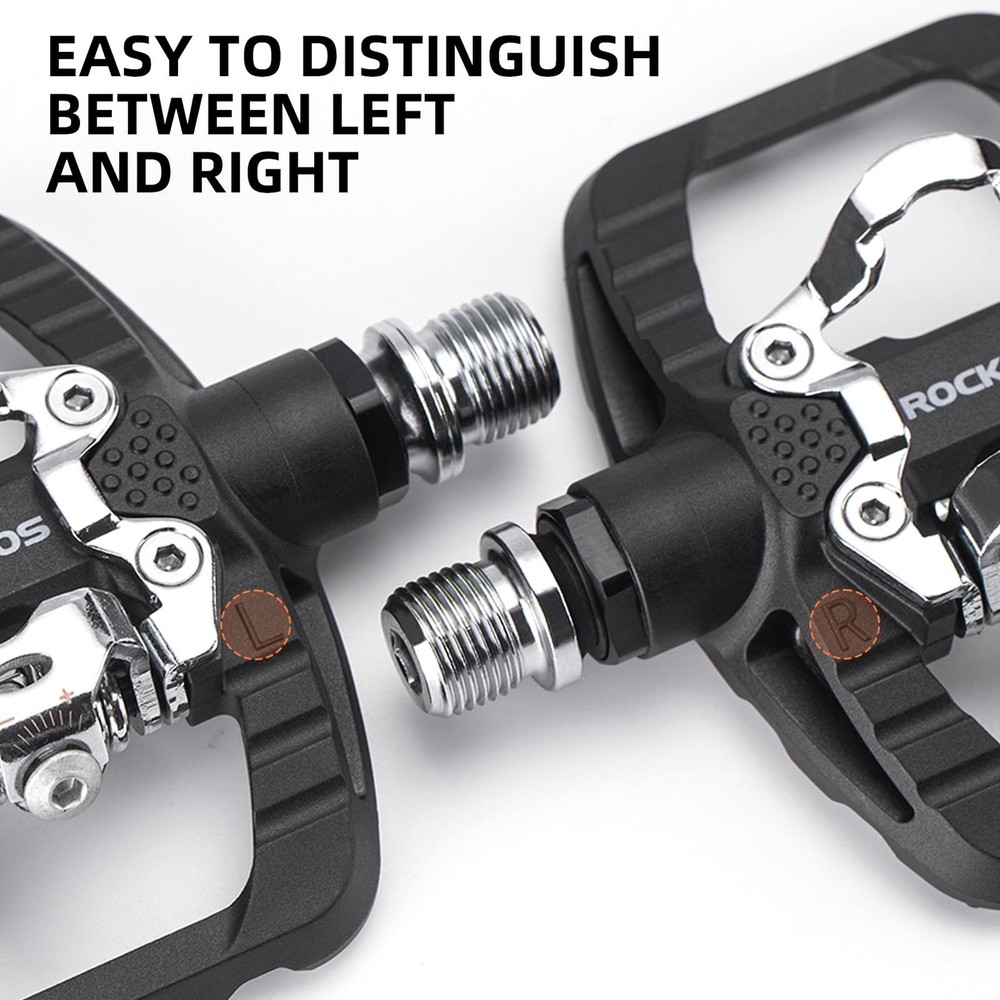 ROCKBROS Mountain Bike Pedals Dual Function Sealed Clipless Flat Platform Com...