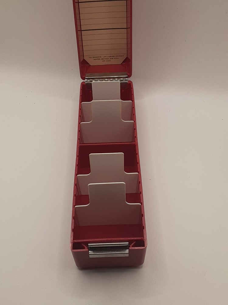 Vintage KODAK READY FILE 35MM Slide Container Red Plastic Storage Box