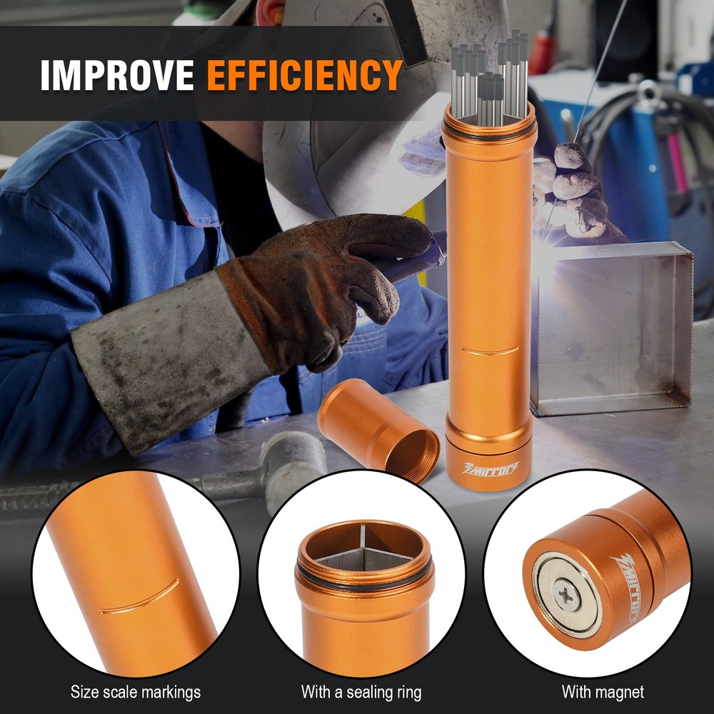 3mirrors Tungsten Storage Solution 3-Section Divider Holder Orange Magnetic Box