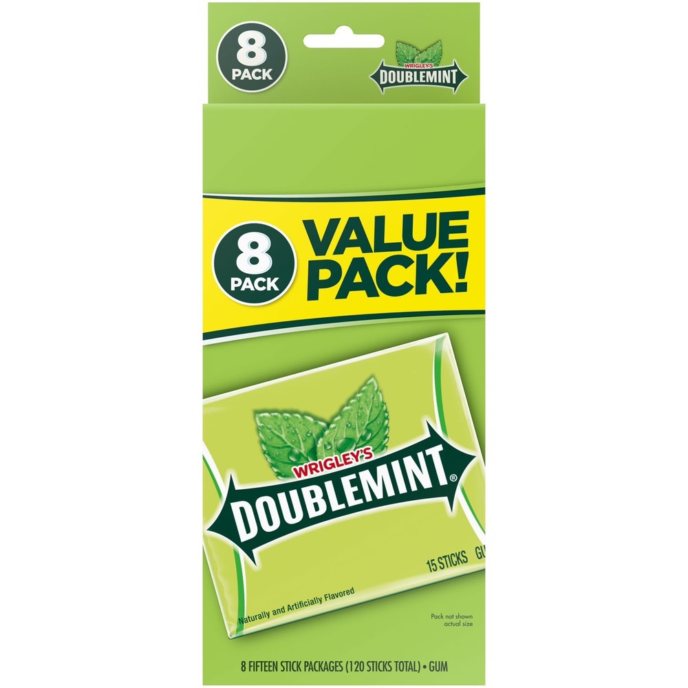 Wrigley's Doublemint Bulk Chewing Gum, Value Pack 15 Ct, 8 Pack.