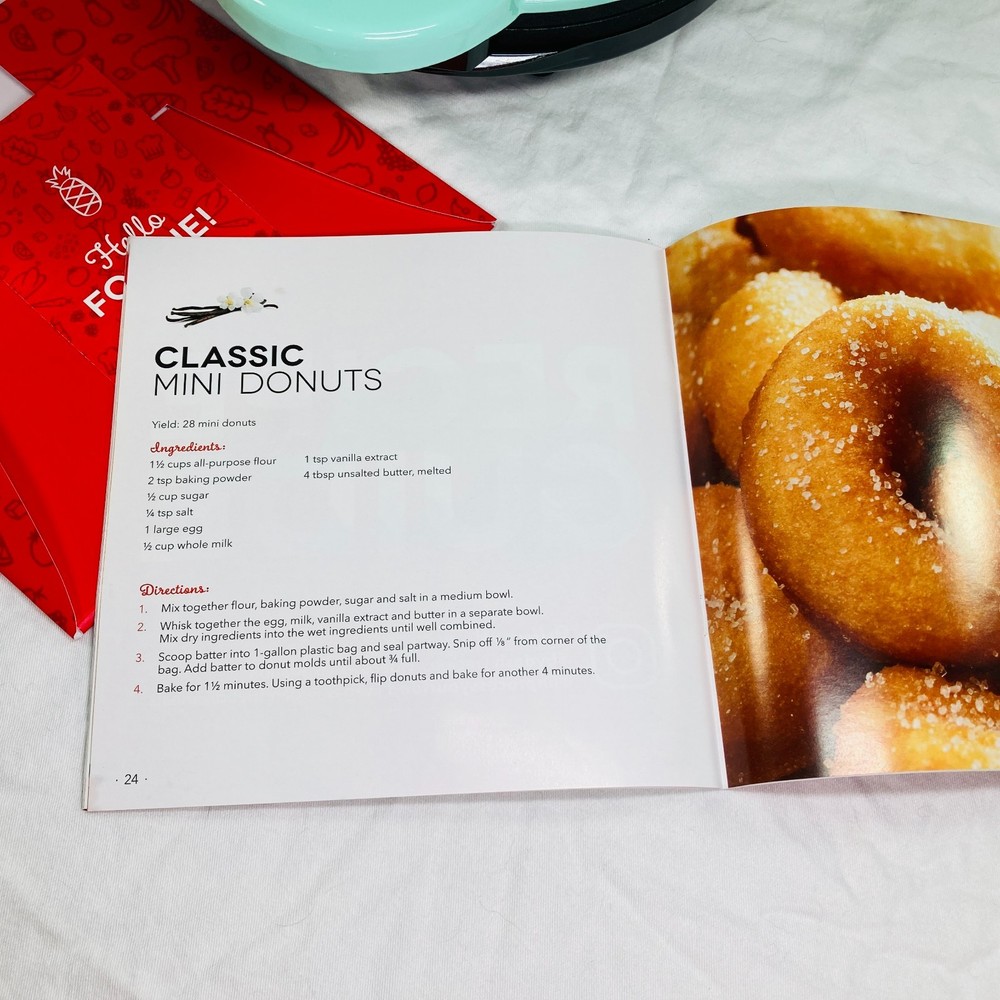 DASH Mini Donut Maker Machine w/ Non-stick Surface, Makes 7 Doughnuts - Aqua