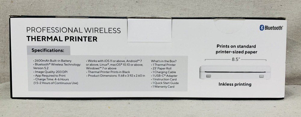 Core Innovation Professional Wireless Thermal Printer Bluetooth CTP100LG