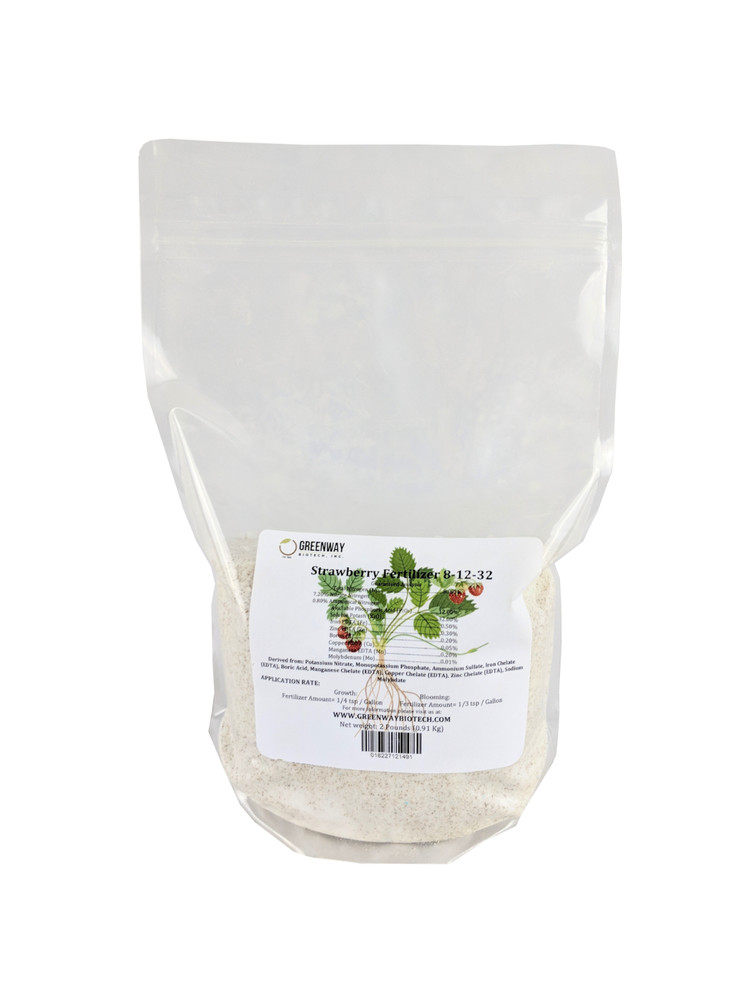 Strawberry Fertilizer 8-12-32 + Micros 1 Pound - Makes 200 Gallons Hydroponics