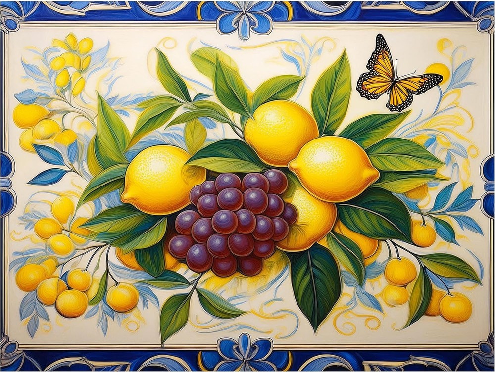 Tile Mural Fruit Bouquet Kitchen Bathroom Wall Art Backsplash Marble Ceramic