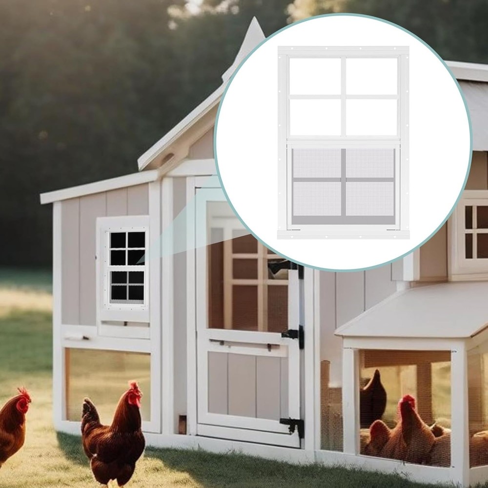 2 Pack 12''x18'' Shed Windows, Small Sliding Windows, White Flush Mount Pack