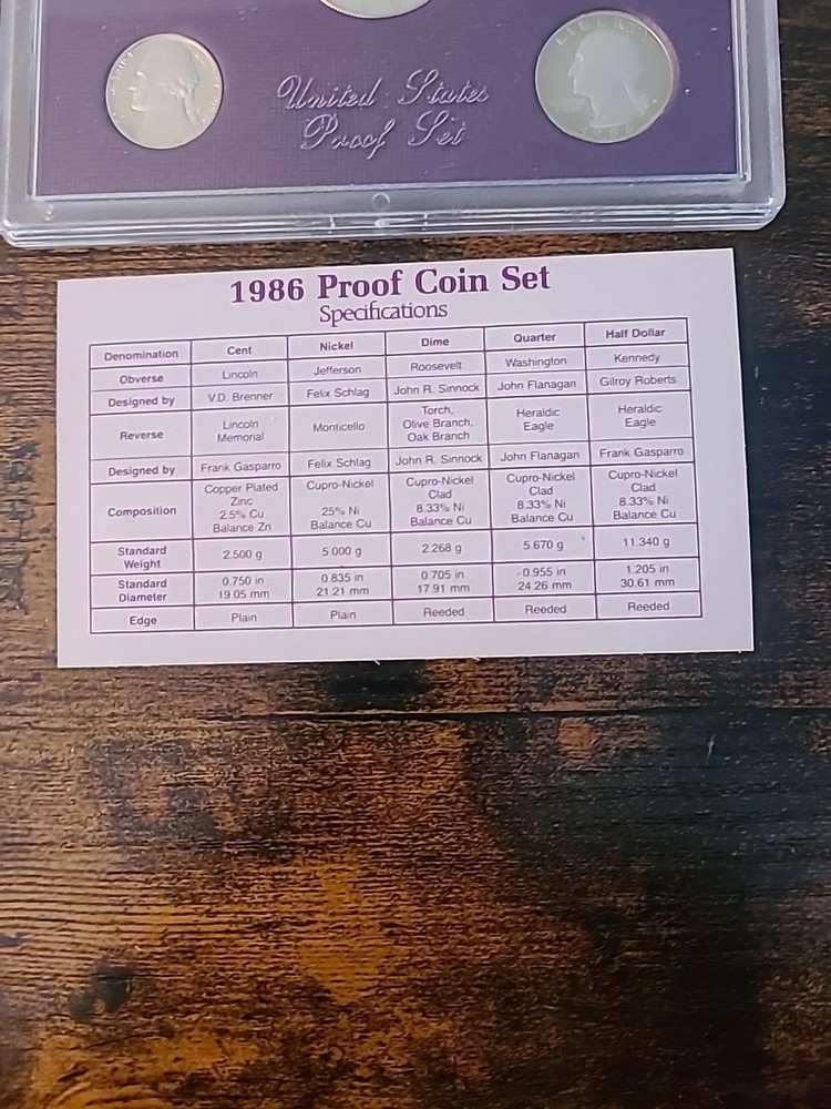 1986 US Proof Set in OGP