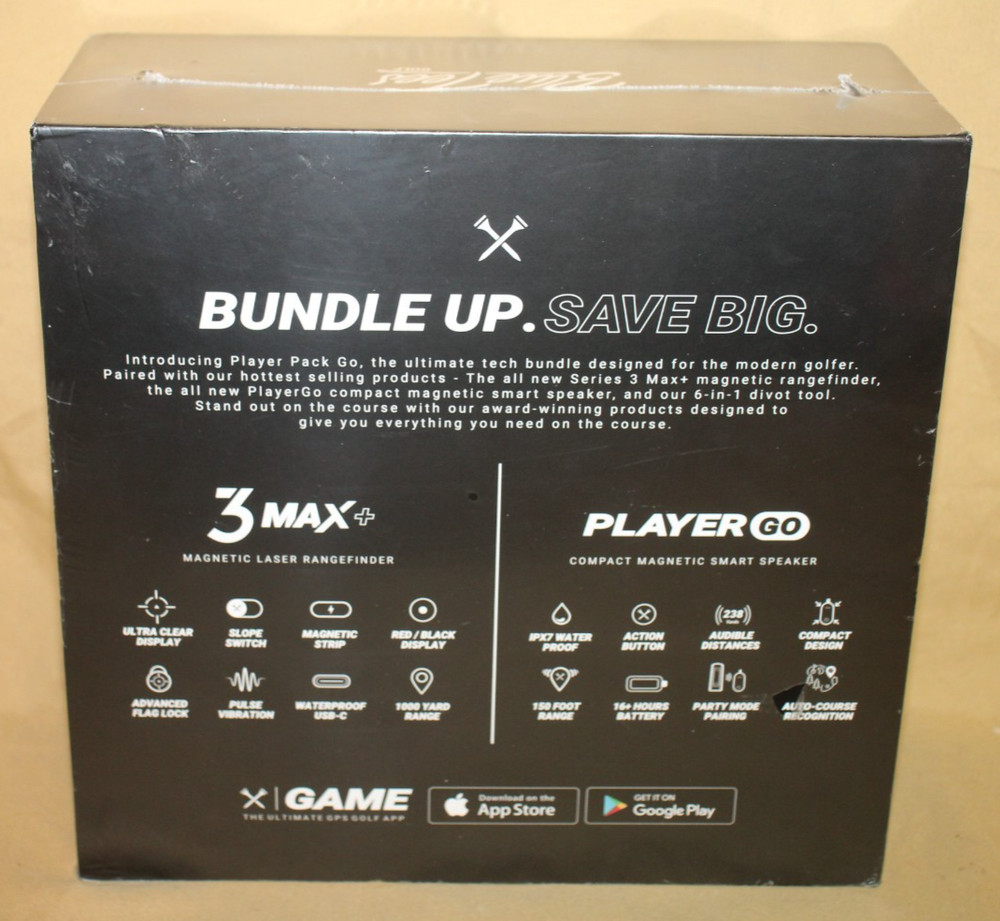 Blue Tees Golf Player Pack GO Bundle Rangefiner/Speaker/Divot Tool Pack SEALED