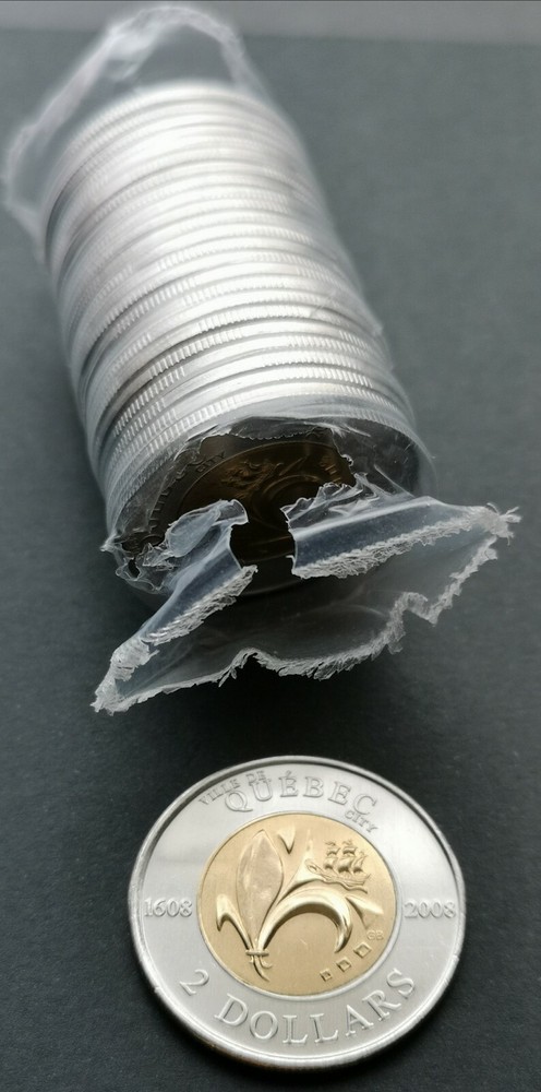 *** CANADA  TOONIE  2008  ***  QUEBEC  400 TH. ANN *** FROM  MINT  ROLL ***