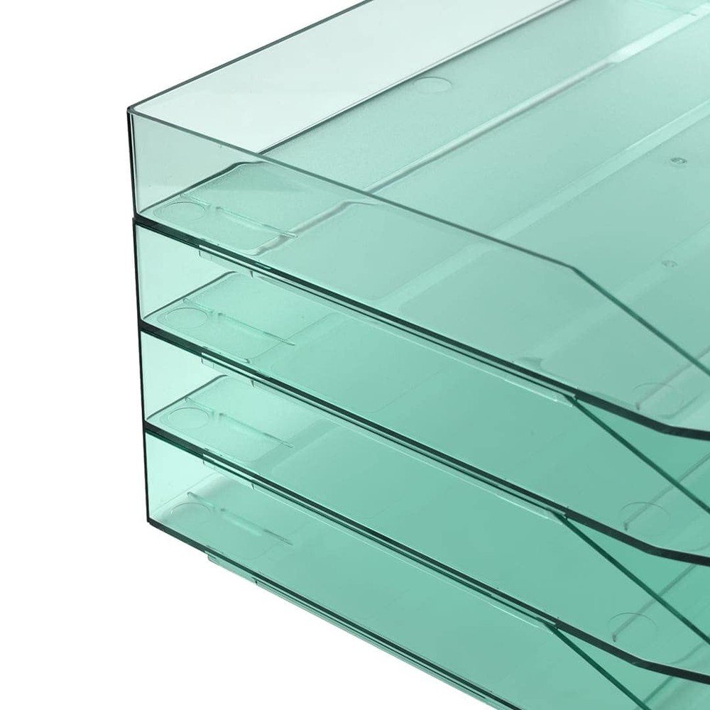 2 Tier Paper Organizer Letter Tray – Plastic Stackable Desk File Organizer, S...