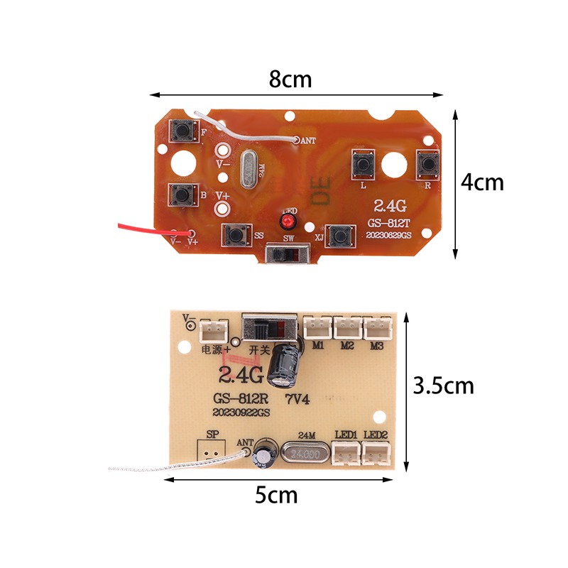 1 Set 6CH 2.4G Remote Control 27MHz Circuit PCB Transmitter Receiver Board