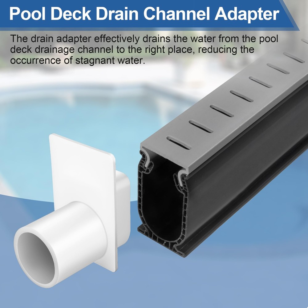 DEA Pool Deck Drain Channel Adapter for Stegmeier Frontier Deck Drain, Compat...