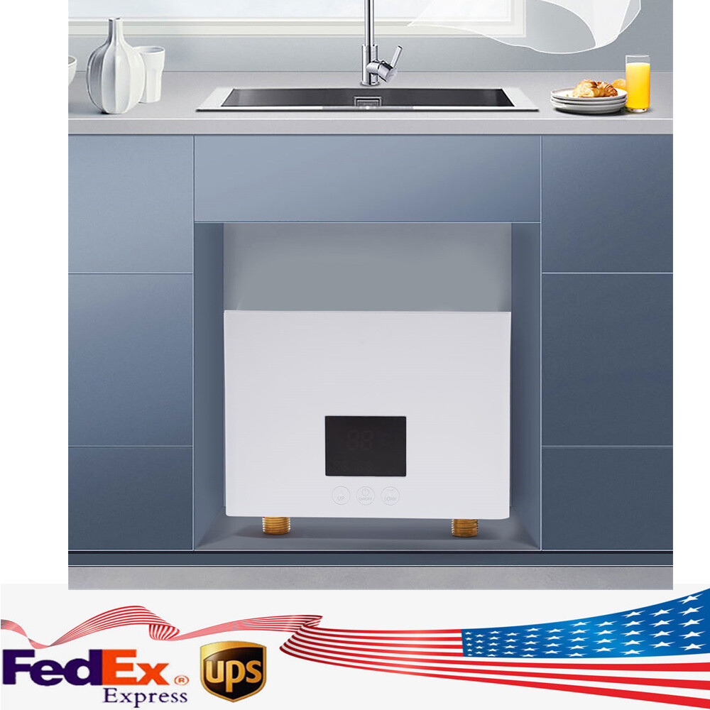110V Kitchen Electric Hot Tankless Water Heater Shower Instant Boiler Bathroom