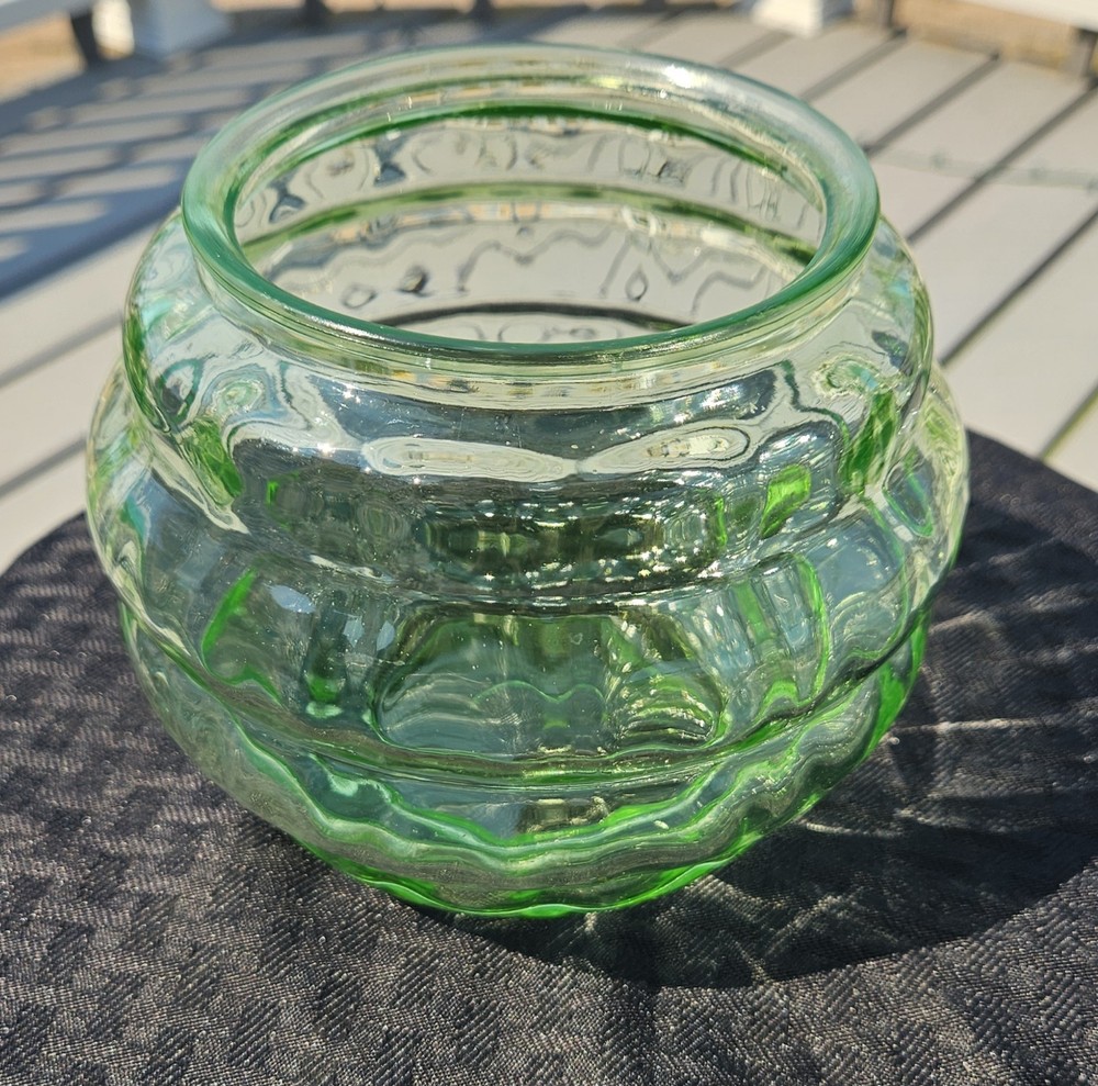Beautiful Uranium Glass Fish Bowl