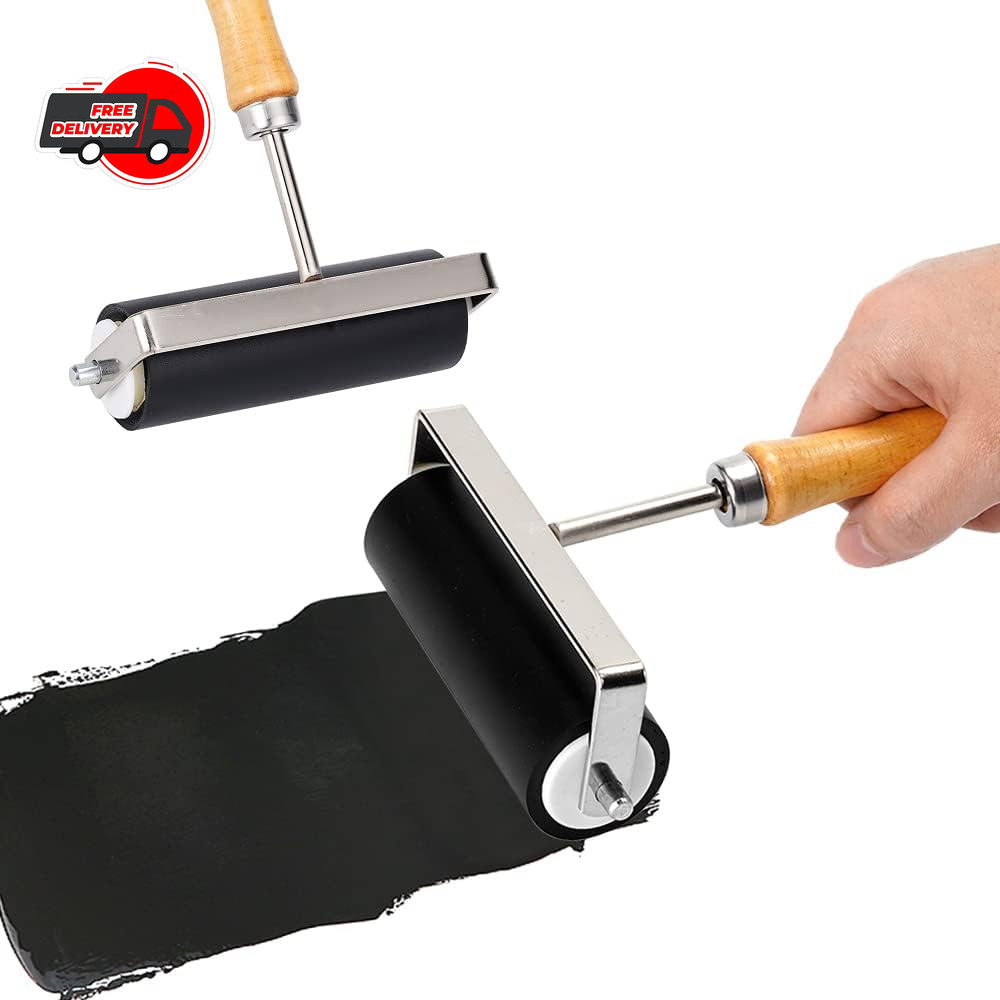3 Pack Rubber Roller - Brayer Rollers with 3 Size for Crafting Brayer Rollers