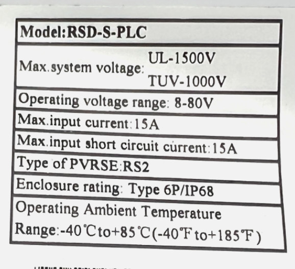 APSmart RSD-S-PLC Rapid Shutdown Device for Solar Energy Systems