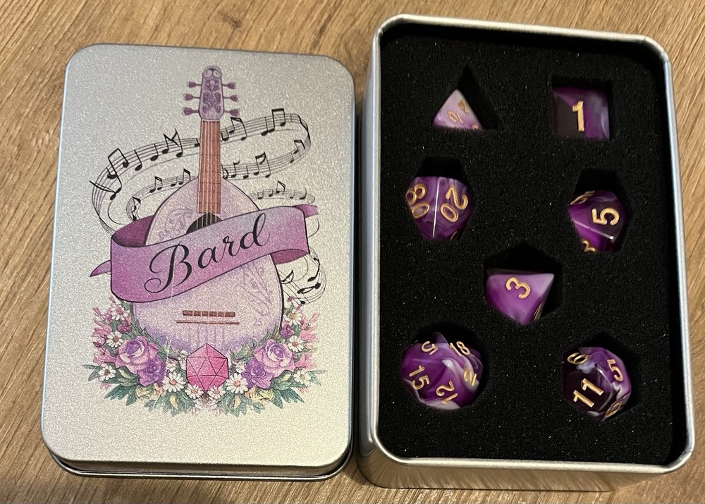 D&D Dice Set W/ Case. BARD