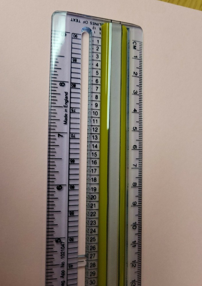 6each HELIX 9" Computer Printout Ruler w Highlighter & Magnification New!