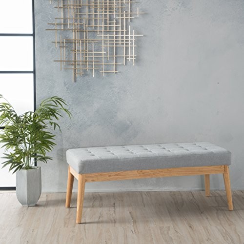 Anglo Sky Grey Fabric Bench
