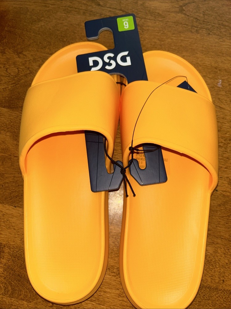 DSG Men's Orange Slide Sandals Size 9