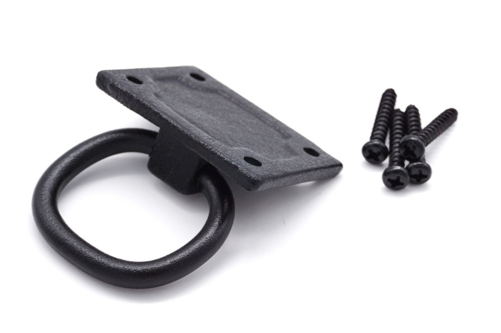 2" Black Iron Ring Pull Antique Black Cast Iron Ring Pull Shutter Ring Pull