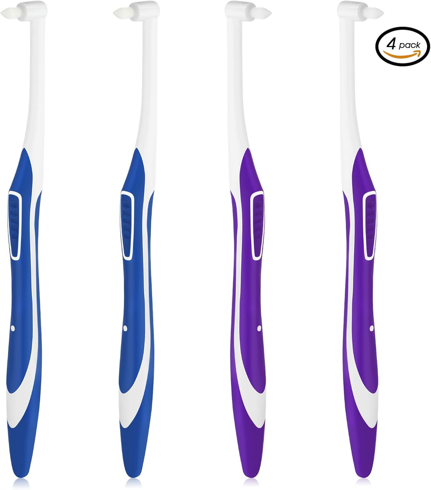 WLLHYF 4 Pcs Tuft Toothbrush Tufted Brush, Interspace Toothbrushes End-Tuft Tape