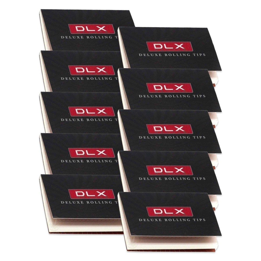 DLX Tips Deluxe Cigarette Rolling Paper Tips (10 Packs, 60 Tips Each)